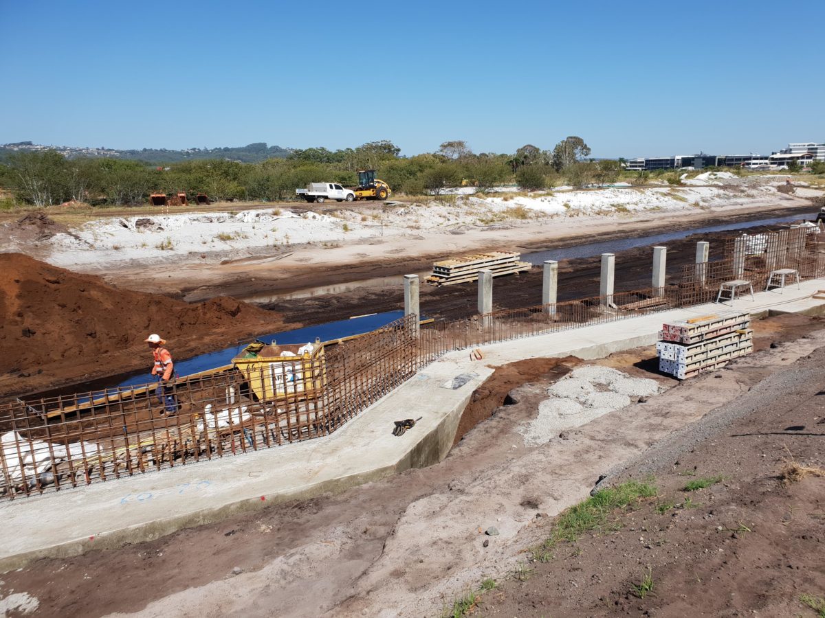 Retaining Walls along Maud Canal at Maroochydore for Suncentral