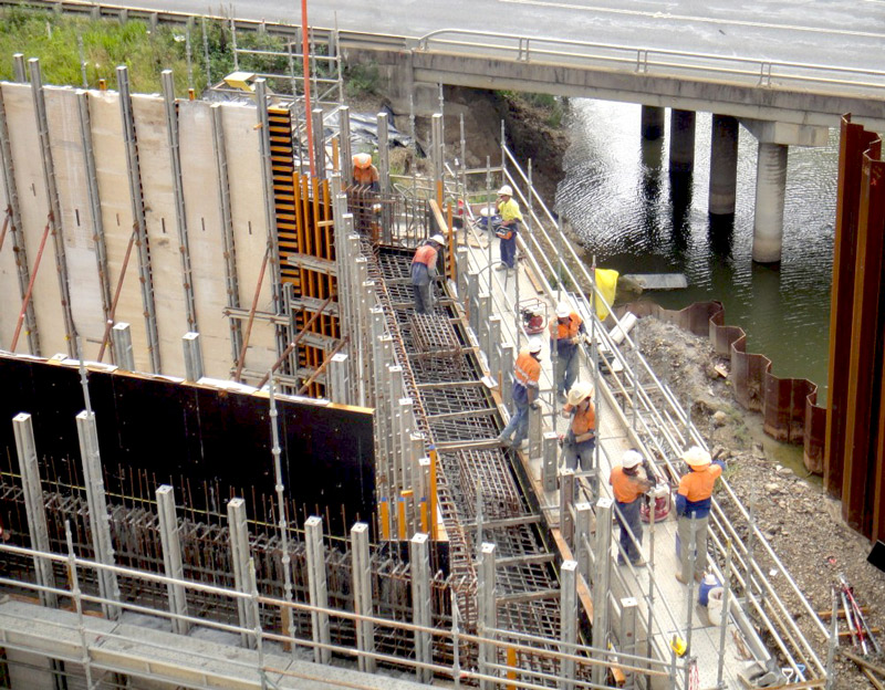 Pacific Highway Upgrade construction of bridge elements such as decks, parapets and approach slabs.